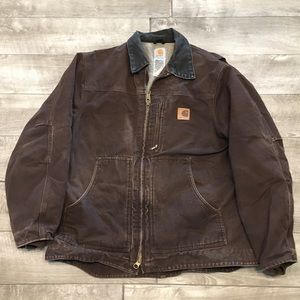 Carhartt Mens C61 Ridge Sherpa Lined Sandstone Jacket Large fullswing OG fit